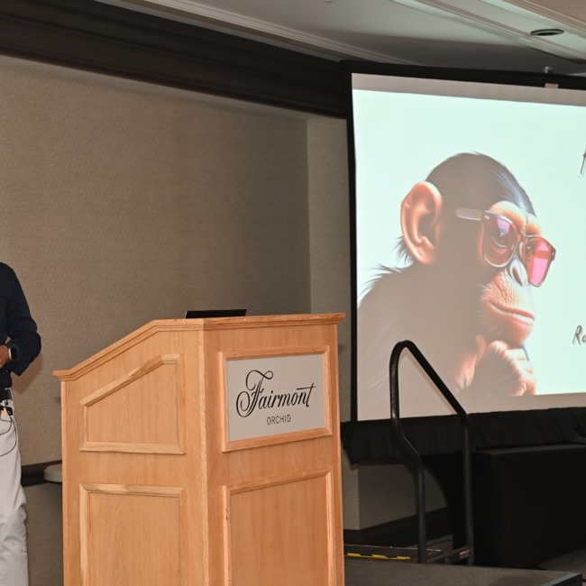 dr sanjivan kandasamy giving a presentation